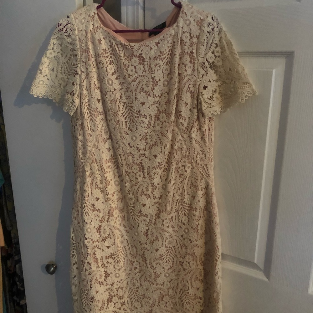 Ralph Lauren formal dress off white/blush lining